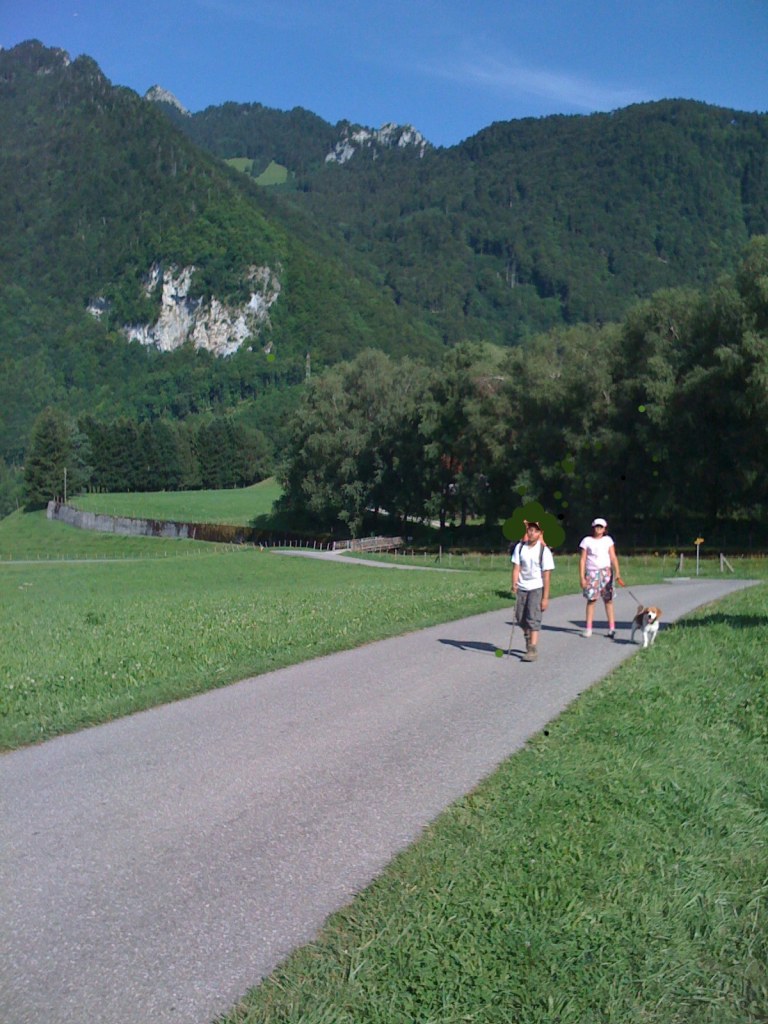 Dorothy, Toto and The Tin Boy on The Yellow Brick Road- Gruyeres Switzerland